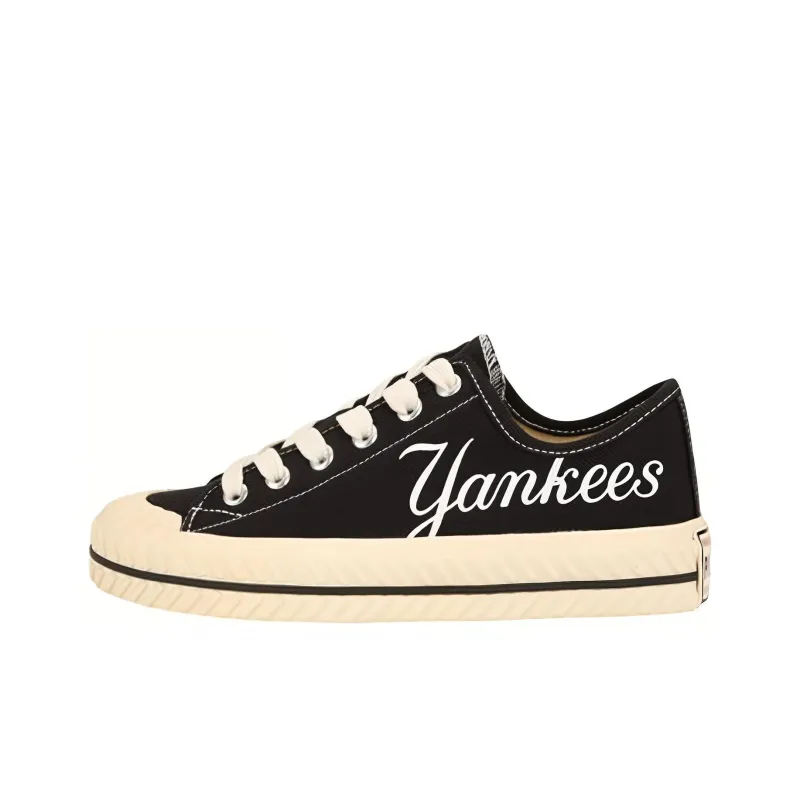 MLB Playball Anti Slip And Wear Resistant Lightweight Low Top Canvas Shoes Unisex Black-0