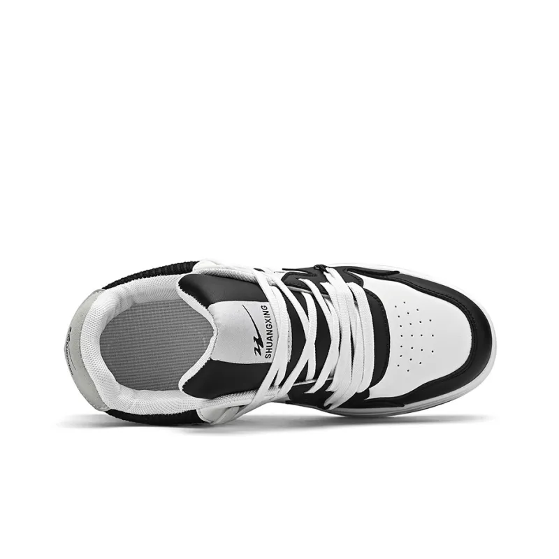 Binary Lightweight Breathable And Supportive Low Top Skateboard Shoes Men's Black White-3