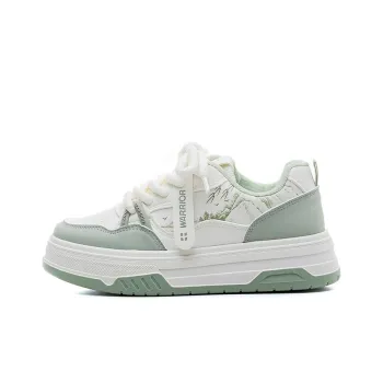 Warrior Abrasion Resistant Height Increasing Low Top Skateboard Shoes Women's Beige Green