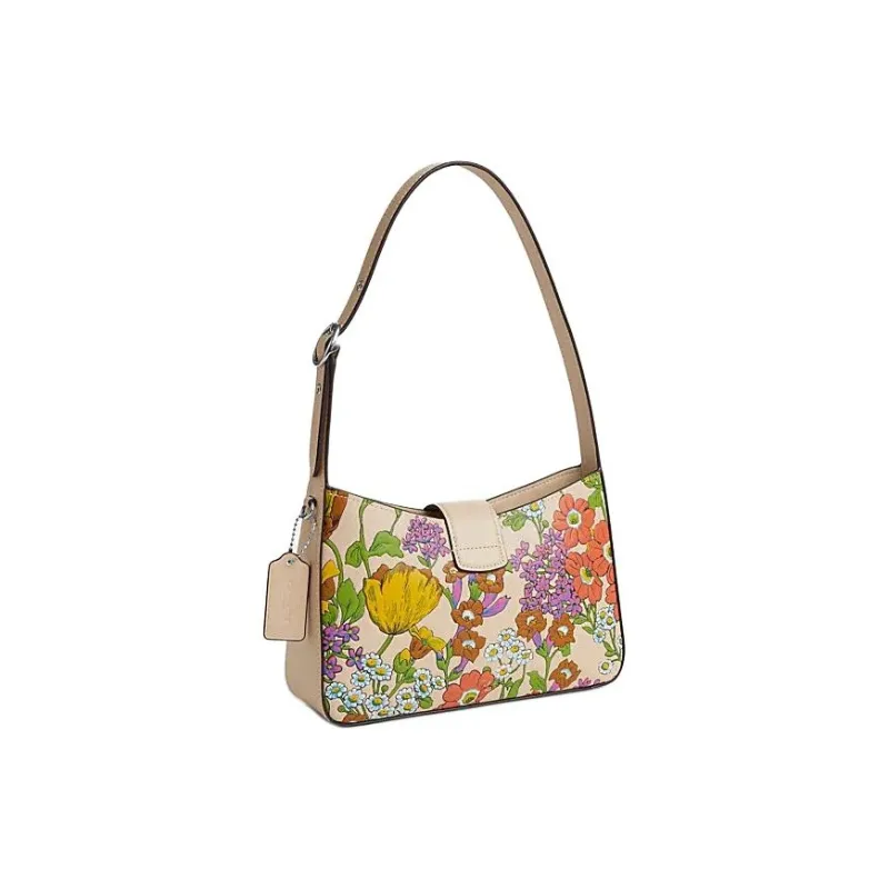 COACH Eliza Cow Leather Handbag, Shoulder Bag Medium Size Women's Ivory White & Multicolor-1