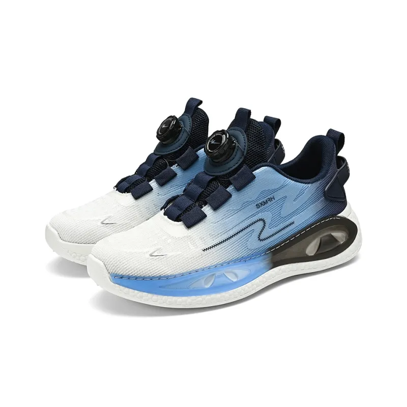 Binary Height Increasing Rebound Low Top Running Shoes Men's White Blue-2