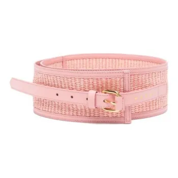 MARNI Gold Ring Buckle Belt Women's Pink Width 7.5CM