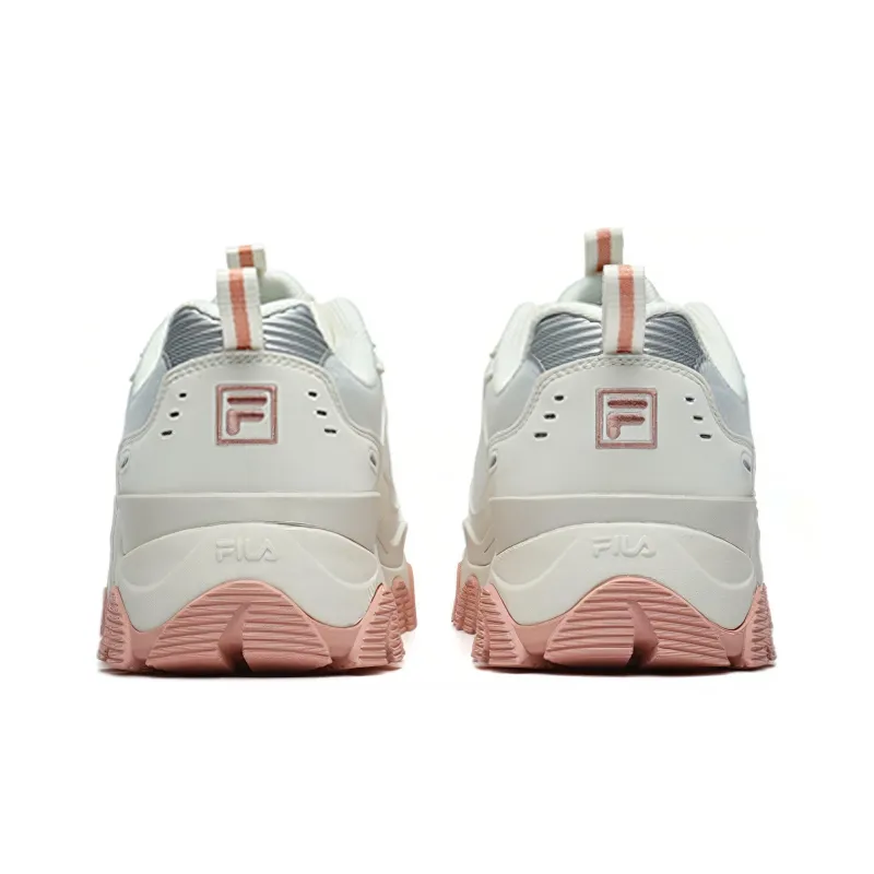 FILA HIKE Cushioning Anti Slip And Wear Resistant Low Top Chunky Sneakers Women's Pink White-3