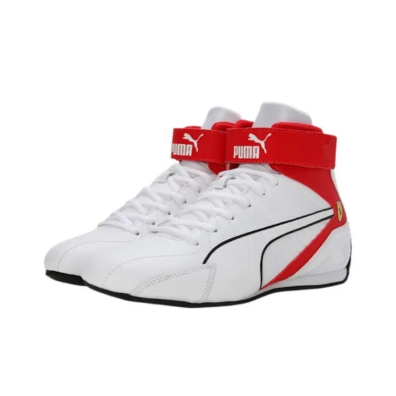 PUMA Scuderia Ferrari Slip Resistant Abrasion Resistant Shock Absorbers High Top Running Shoes Unisex Red White-2