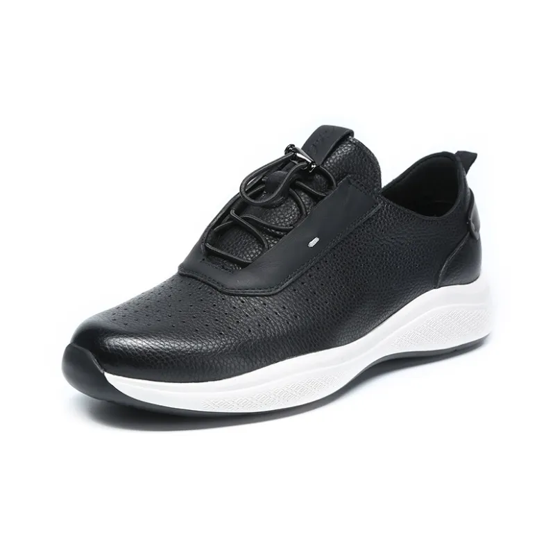Satchi Cushioned Wear Resistant Lightweight Breathable Slip Resistant Low Top Casual Shoes Men's Black 4CM-1