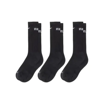 Nike x Stussy Mid Calf Socks Unisex 3 Pack Black