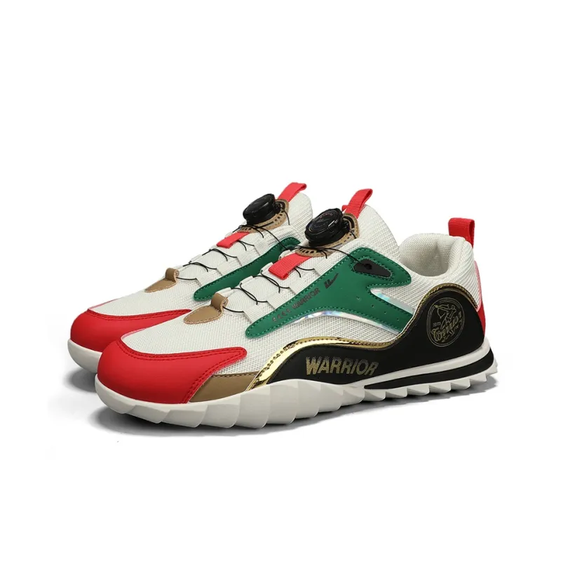 WARRIOR Casual Shoes Men Low Top White Khaki/White Khaki Blue/Beige Red Green-19
