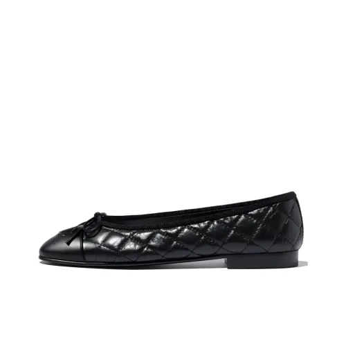 CHANEL Flat Shoes Women's Black