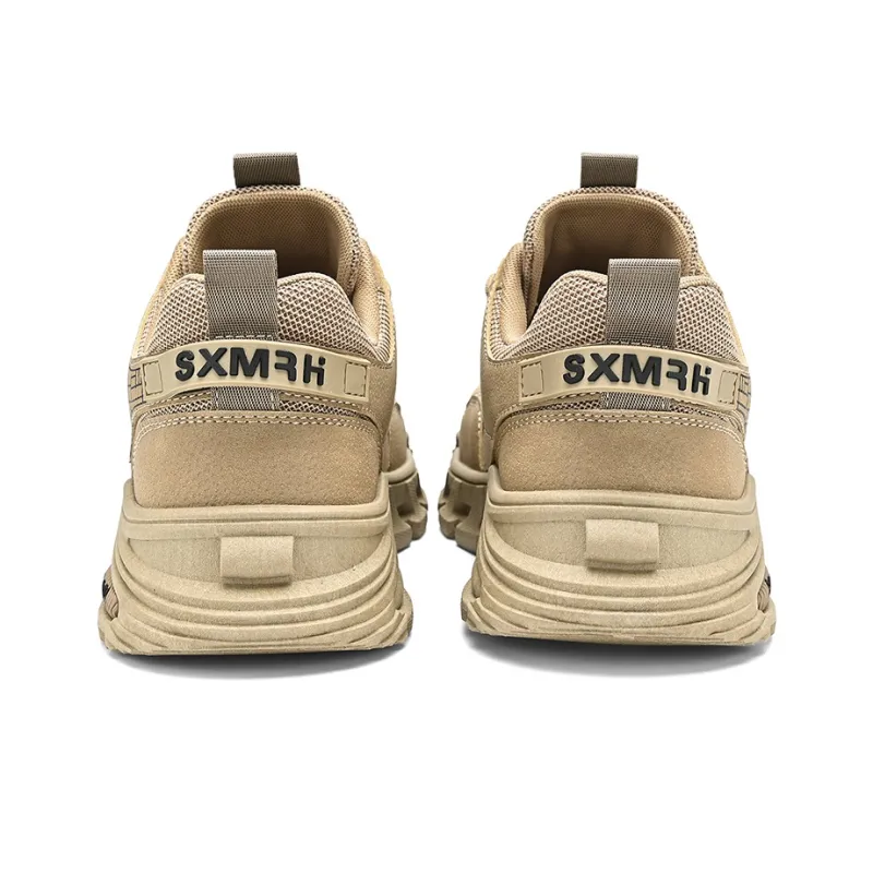 Binary Lightweight Height Increasing Rebound Low Top Casual Shoes Men's Khaki-5