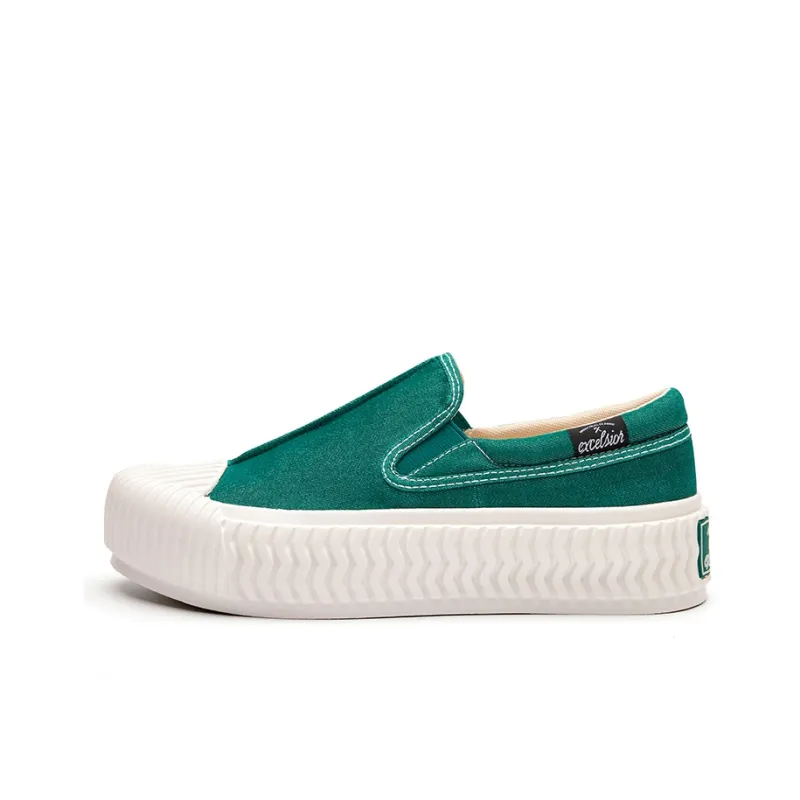 Excelsior Canvas Shoes Unisex Low Top Malta Blue/Brunswick Green/Snowflake Stone White-10