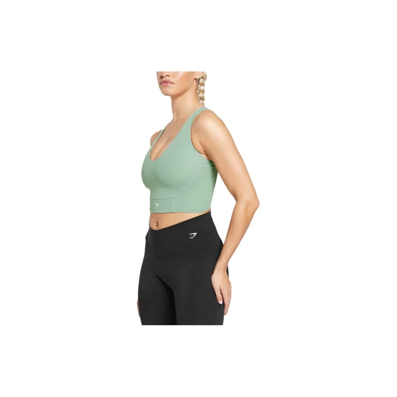 GYMSHARK CROP MESH TANK Sport Vests Women's Dollar Green-1