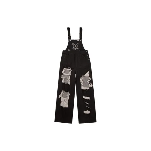 UNIFREE Overalls Women's Washed Black
