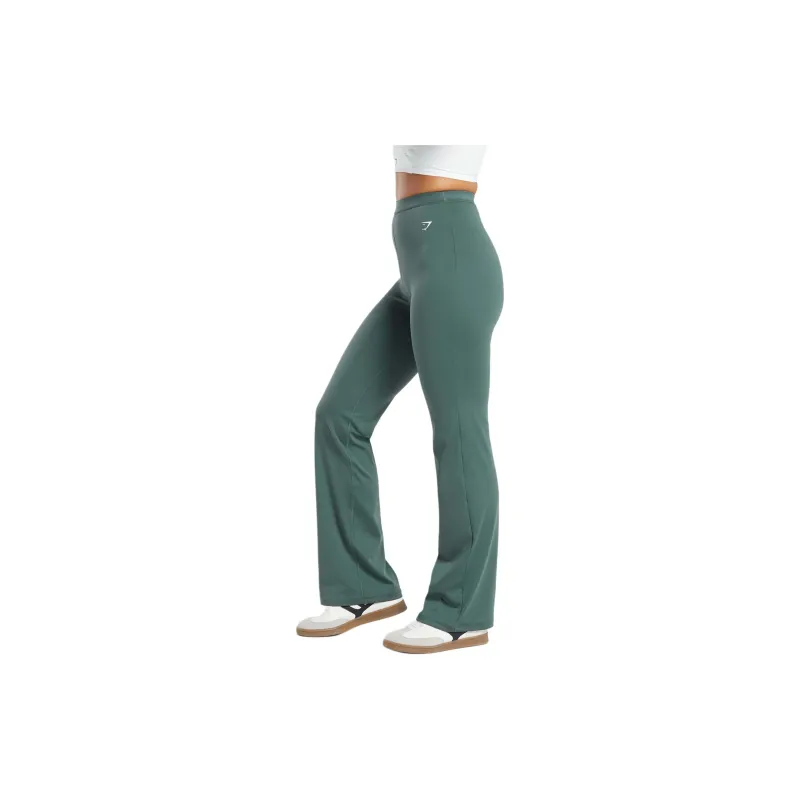 GYMSHARK EVERYDAY REGULAR FLARED LEGGINGS Casual Pants Women's Cyan-2