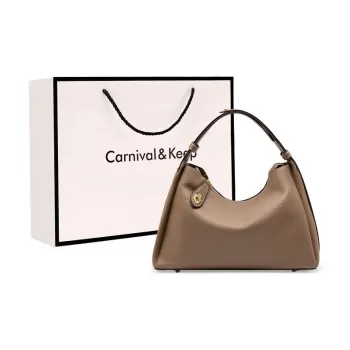 Carnival Keep Top Grain Cow Leather Shoulder Bag, Crossbody Bag, Handbag Regular Women's Dark Gray, Ecru, Black
