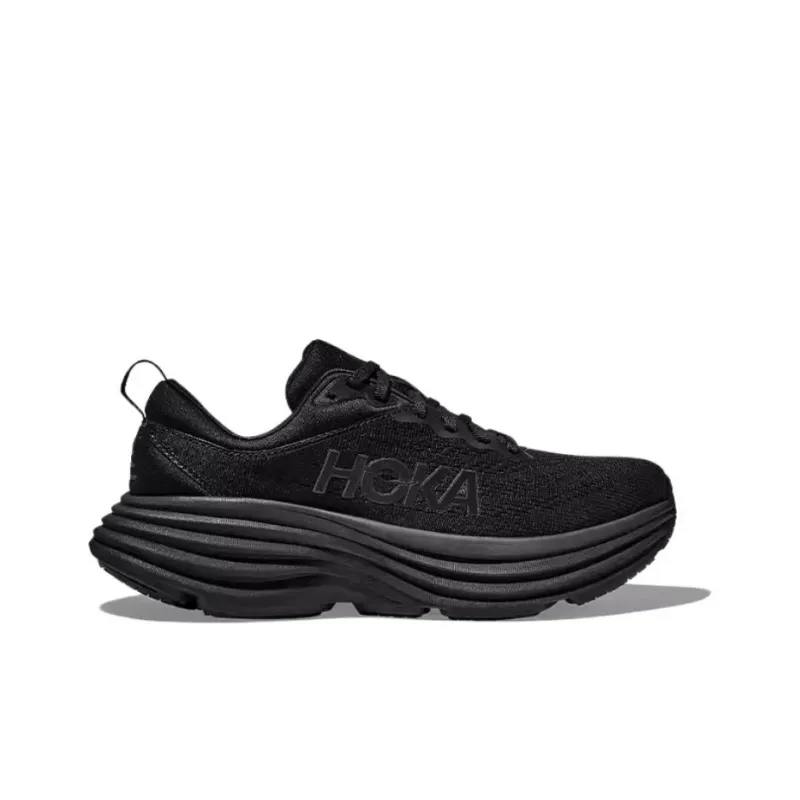 HOKA ONE ONE Bondi 8 Slip-Resistant Breathable Rebound Low-Top Running Shoes Men's Black-1