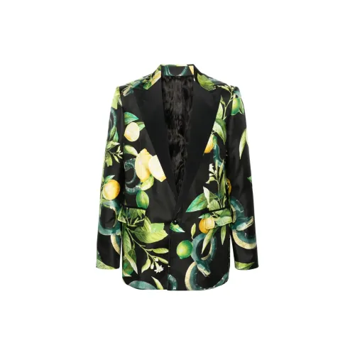 Roberto Cavalli Lemon-print Silk Blazer