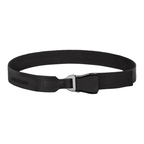 LONGCHAMP Solid Color Design Belt Women's Black Width: 4CM