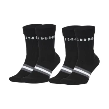 Jordan Mid Calf Socks Unisex 2 Pack Black