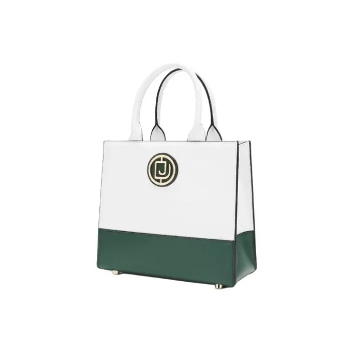 DEERE JACK Cow Split Leather Tote Bag Shopping Bag Shoulder Bag Crossbody Bag Handbag Medium Size Women's White & Green-1