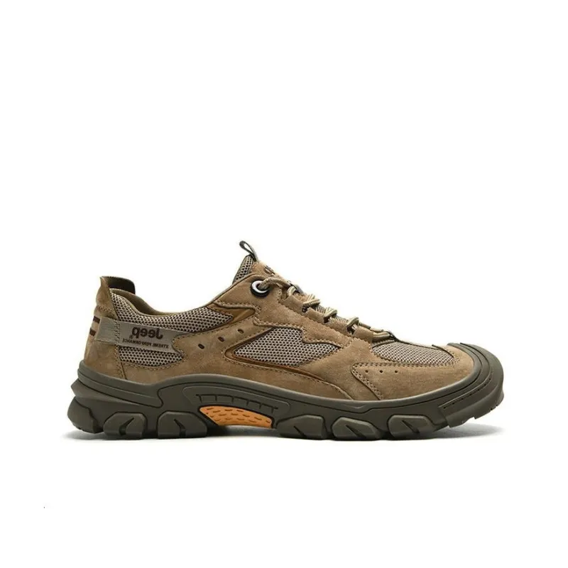Jeep Cushioned Anti Slip Wear Resistant Waterproof Breathable Lightweight Low Top Casual Shoes Men's Brown-1