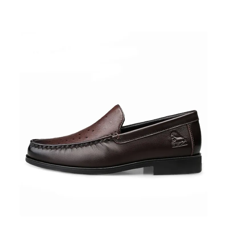 BECK Dress Shoes Men Low Top Brown-5