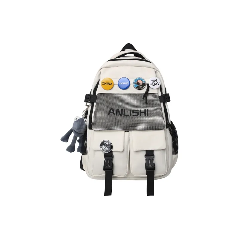 NIGEER Nylon Backpack Regular Unisex Black/White/Blue/Gray-6