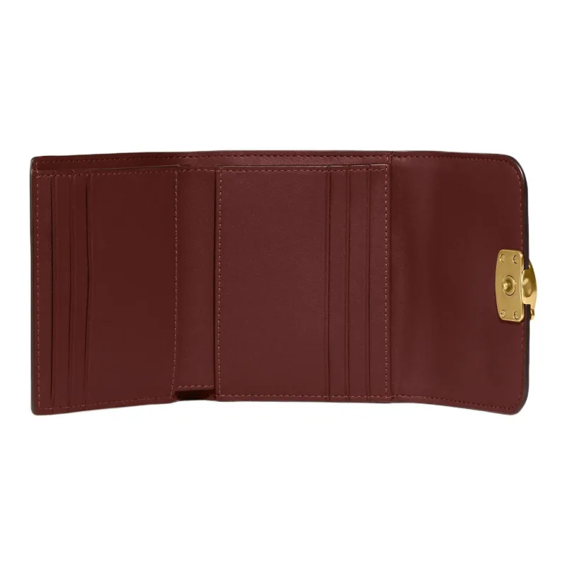 COACH Bandit Cow Leather Wallet Mini Women's Burgundy-2