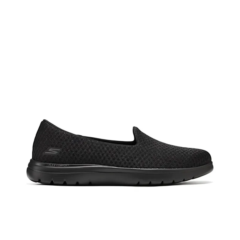 Skechers Breathable Lightweight Low Top Casual Shoes Women's Black-1