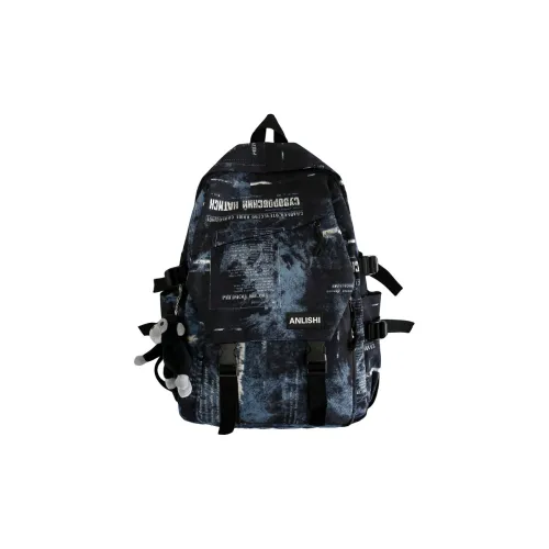 NIGEER Nylon Backpack Regular Unisex Black/Gray/White/Gray/Blue