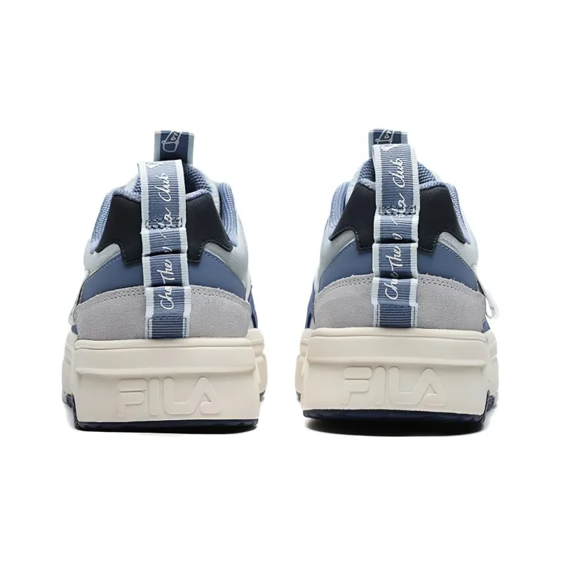 FILA Cushioning Wear Resistant Low Top Skateboard Shoes Men's Gray Blue-4