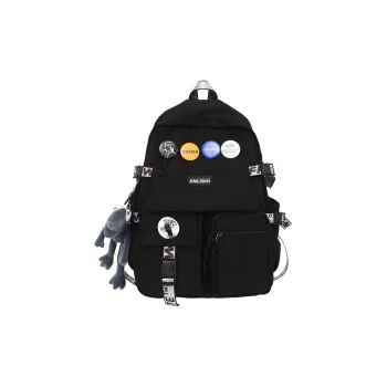NIGEER Nylon Backpack Regular Unisex Black/Black & White/Gray/Blue