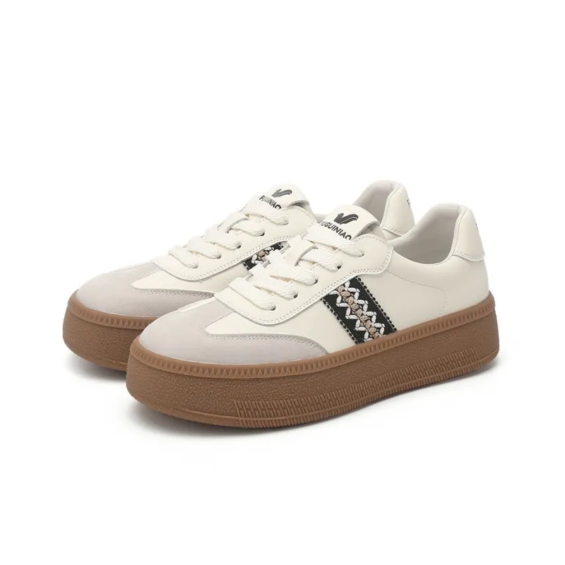 Rich Birds Synthetic Leather Low-Top Skateboard Shoes Women's-2