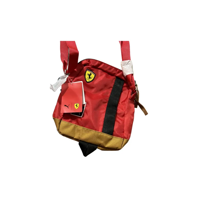 PUMA Ferrari Collaboration Fabric Shoulder Bag, Crossbody Bag Unisex Red-1