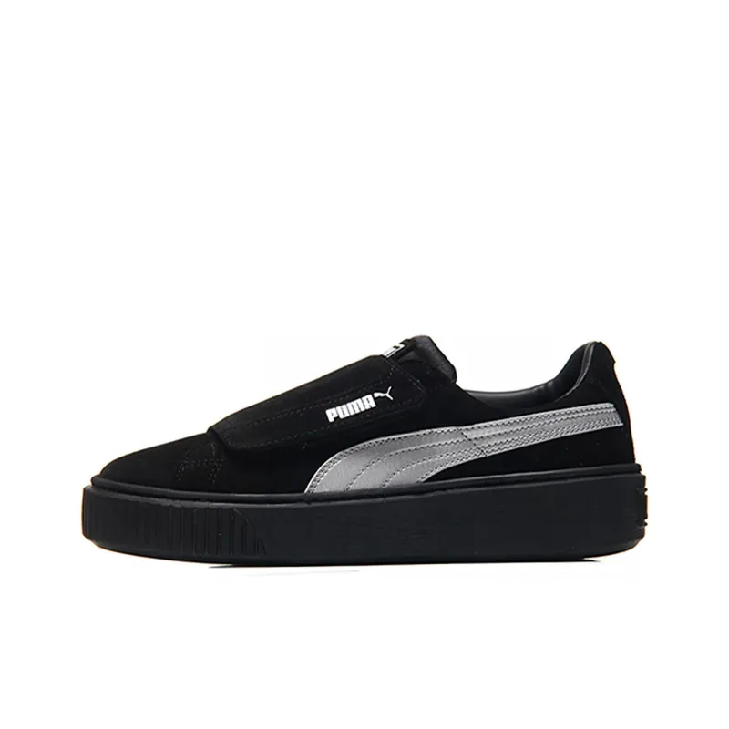 PUMA Platform Strap Satin Shoes Black Women's-0