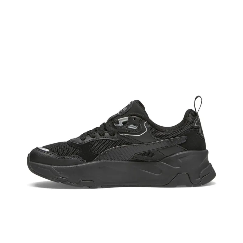 PUMA Trinity Lace Up Cushioning Abrasion Resistant Breathable Low Top Casual Shoes Women's Black-0