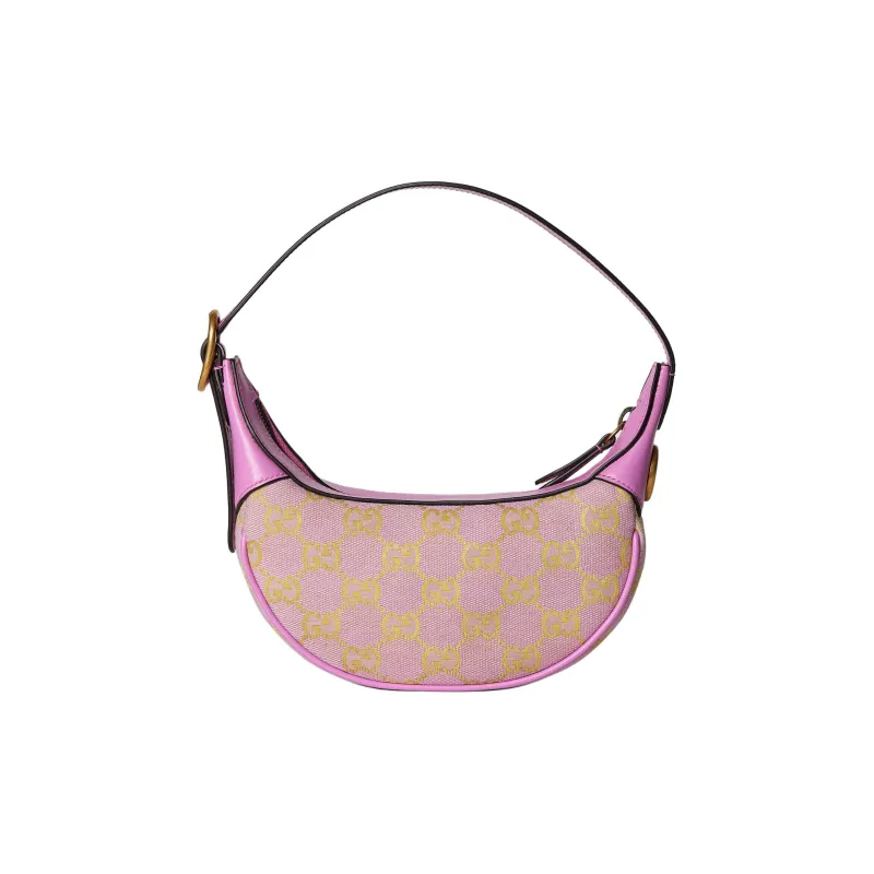 GUCCI Ophidia Canvas With Leather Canvas Bag Handbag Shoulder Bag Women's Light Purple & Yellow-3