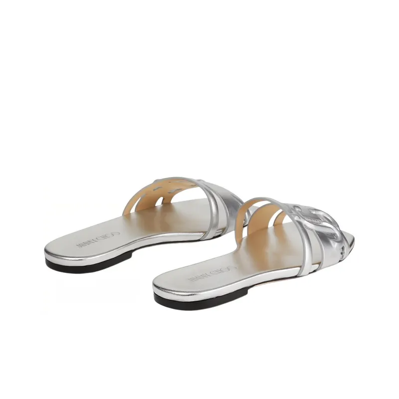 Jimmy Choo Slide Slippers Women's Silver-2