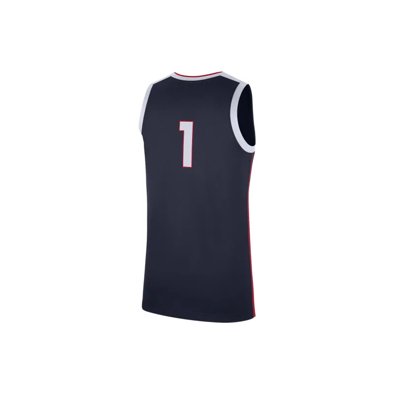 Nike College Replica Gonzaga Basketball Jerseys Men's Marine Blue-1