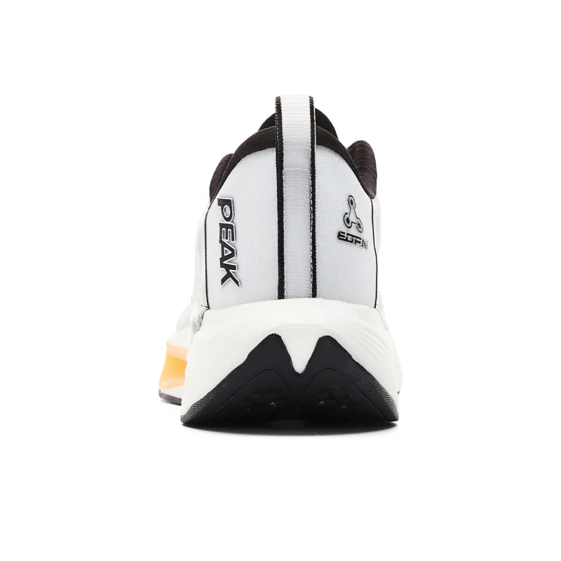 PEAK Cushioning Anti-Slip And Wear-Resistant Rebound Low-Top Running Shoes Men's Large White Black With Bright Orange-4