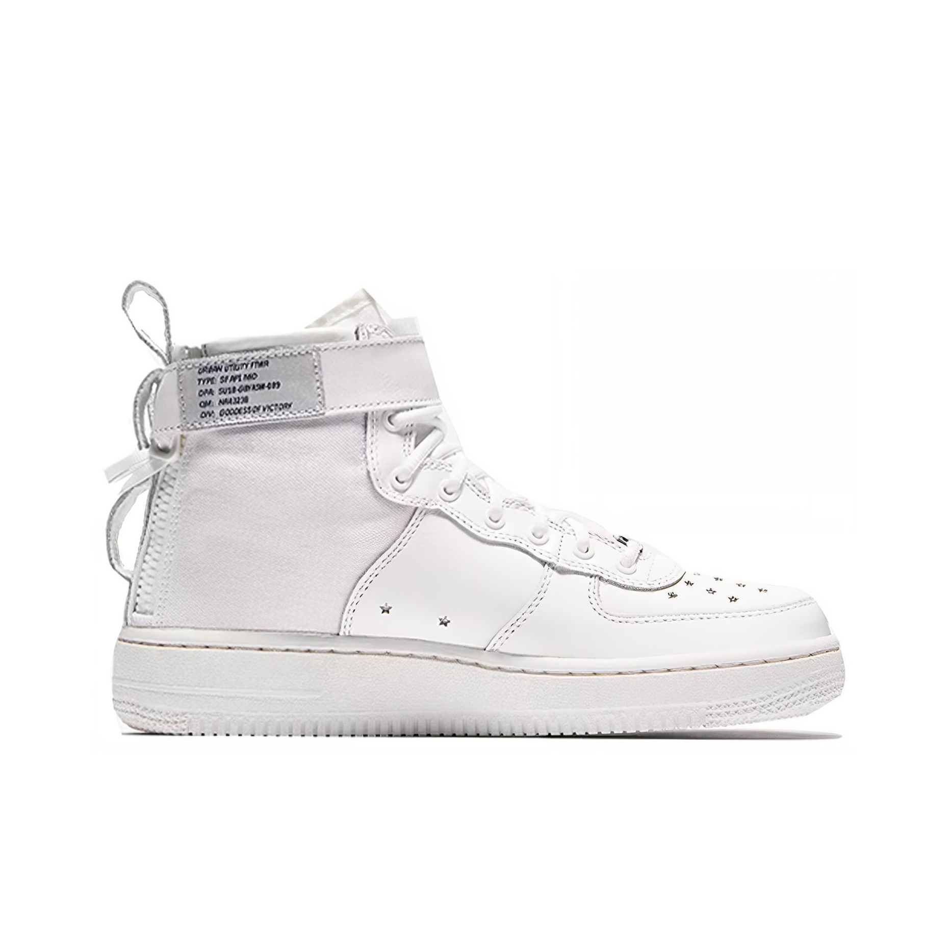 Nike SF AF1 Mid Boys Grade School Shoes Summit White Summit White