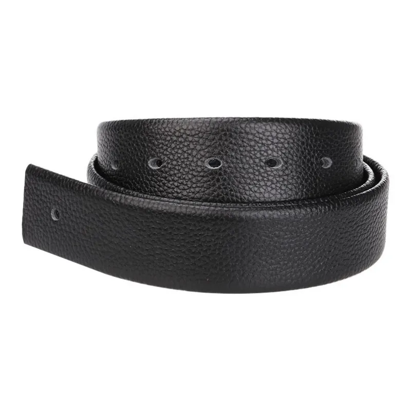 Cows Reign Litchi Grain Leather Belt With No Head No Head Button And Leather Strap Leather Belts Men's-3
