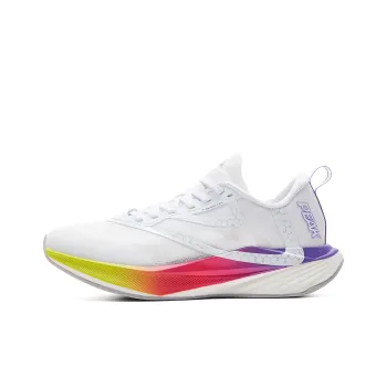 PEAK Cushioning Anti Slip And Wear Resistant Rebound Low Top Long Distance Running Shoes Women's Large White Purple