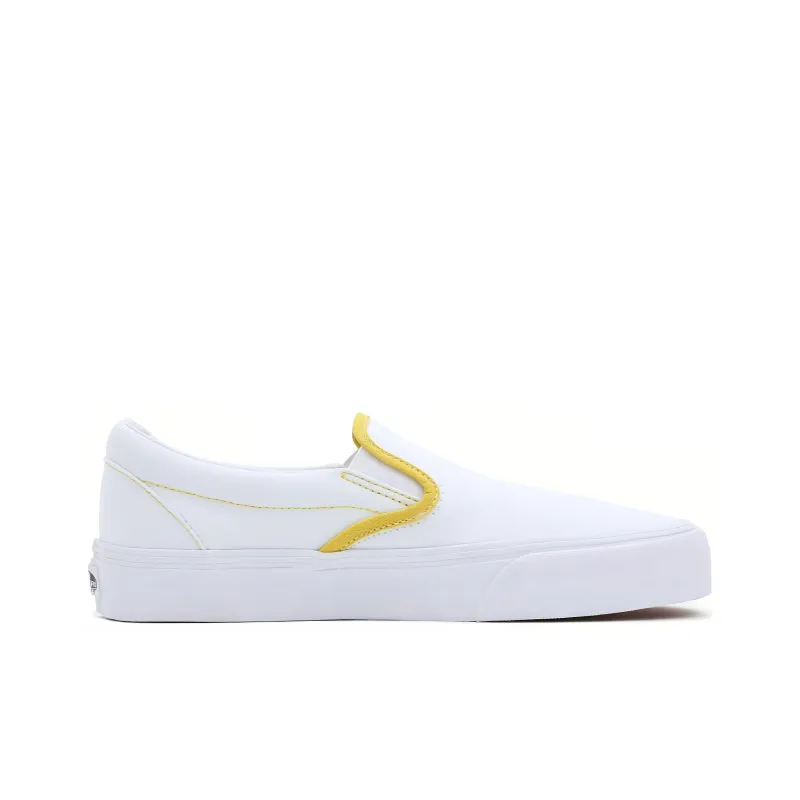 Vans Slip on Vr3 Anti Slip Wear Resistant Low Top Skateboard Shoes Unisex White Yellow-1