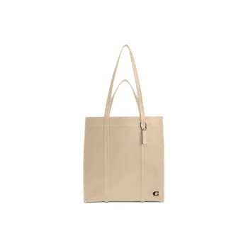 COACH Leather Tote Bag Shopping Bag Shoulder Bag Handbag Large Size Women's Ivory