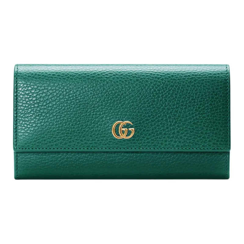 GUCCI GG Marmont Leather Wallet Women's Green-0