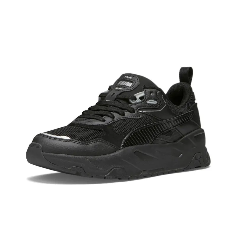 PUMA Trinity Lace Up Cushioning Abrasion Resistant Breathable Low Top Casual Shoes Women's Black-2