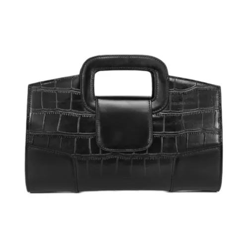 DEERE JACK Top Grain Cow Leather One Shoulder Handbag Medium Size Women's Black