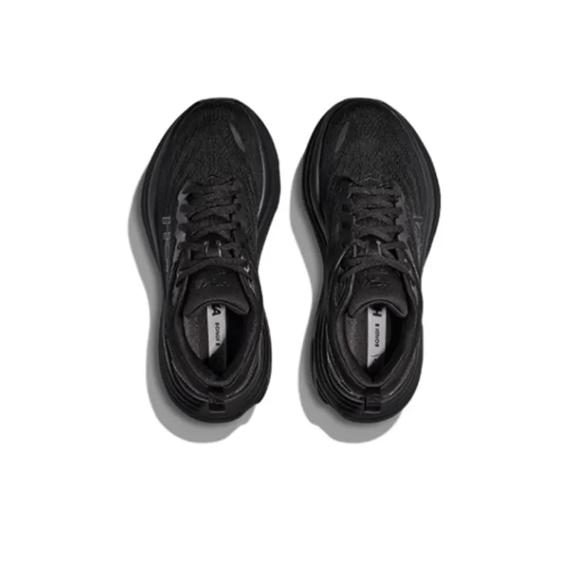 HOKA ONE ONE Bondi 8 Cushioned Slip Resistant Breathable Low Top Marathon Running Shoes Women's Black-2
