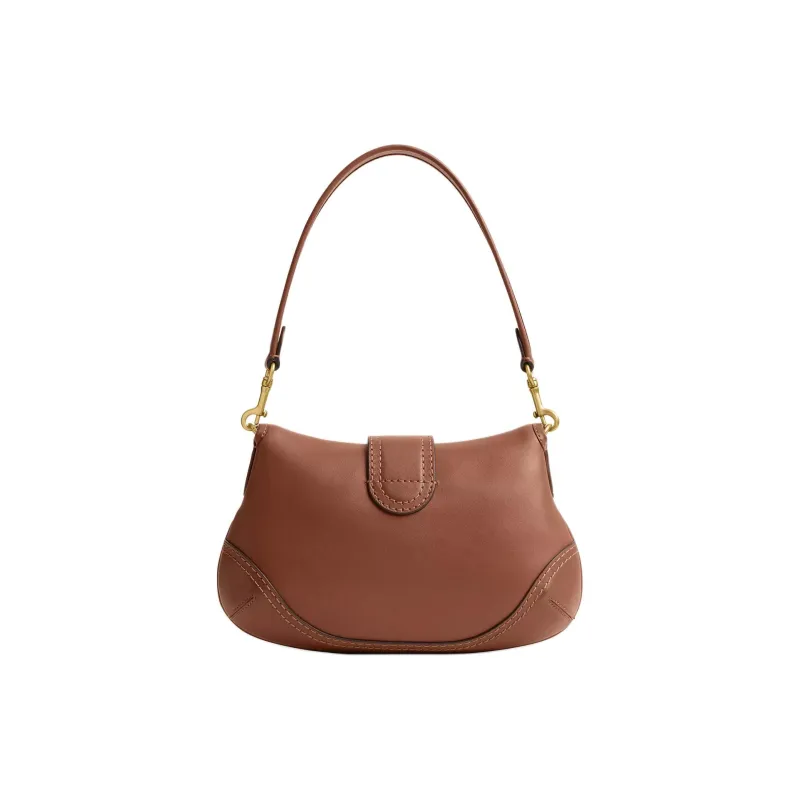 COACH Soho Recycled Leather One Shoulder Handbag Medium Size Women's Saddle-2