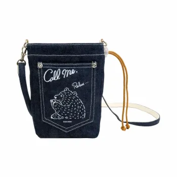 Hello Marche Canvas Canvas Bag Cell Phone Pouch Crossbody Bag Unisex Denim Navy Blue